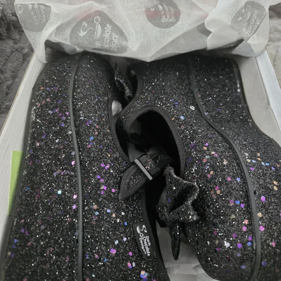 Dark Chocolate Design Black Glitter Platform Mary Jane Shoes - Picture 11 of 11